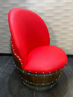 Wine Barrel Round Coffee Table Set with 2 Chairs - Rustic Whiskey Barrel Furniture Set - Handmade Solid Oak