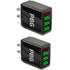 3-Port USB Quick Wall Charger with LED Voltage Display - Safe & Fast Charging