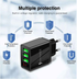 3-Port USB Quick Wall Charger with LED Voltage Display - Safe & Fast Charging