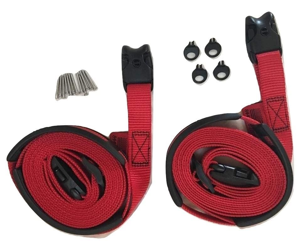 Red ACW Buckle 2 pc Wind Strap Kit Hot Tub Secure Spa Hurricane Tie Down | SIZE OPTIONS