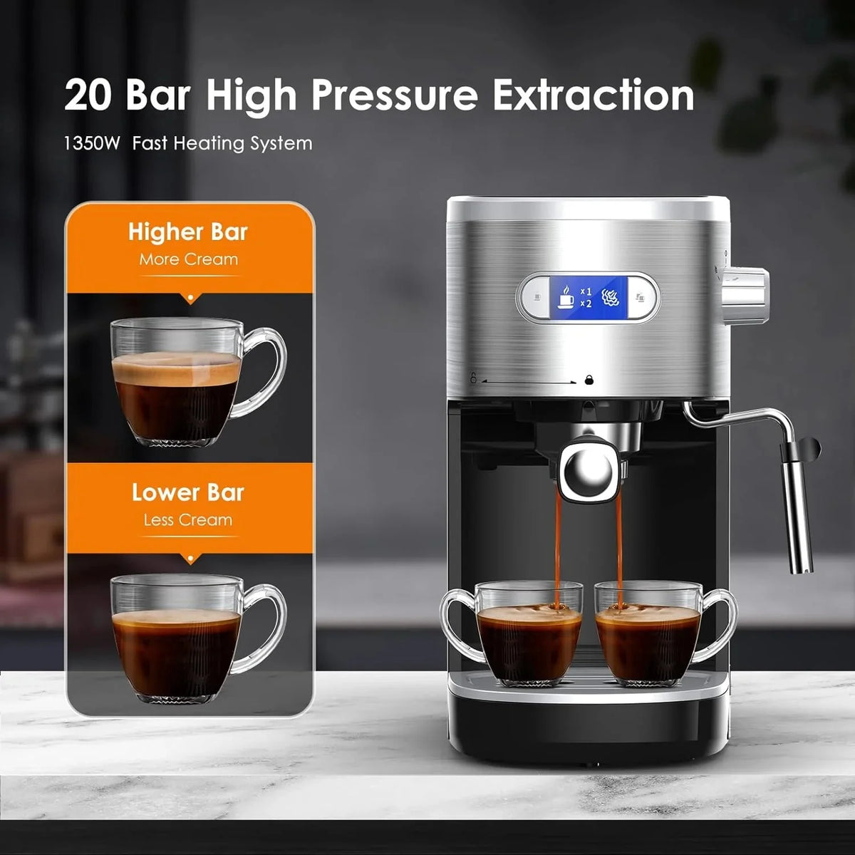 20 Bar Espresso Machines with Grinde CM8031