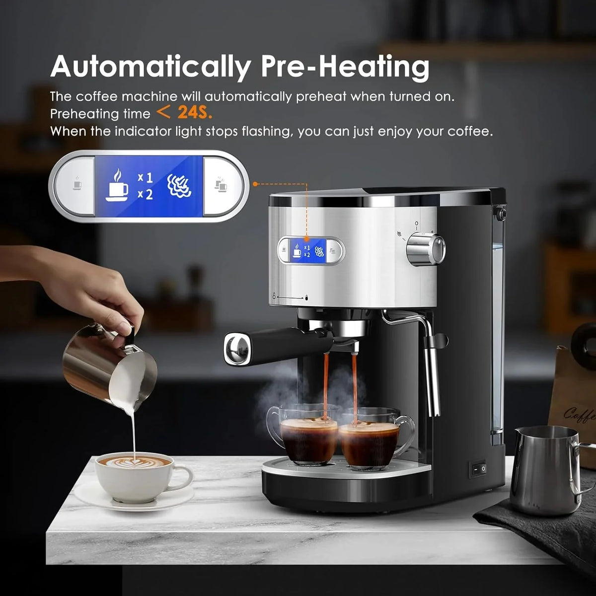 20 Bar Espresso Machines with Grinde CM8031