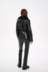 Genuine Mink Fur Embossed Leather Jacket