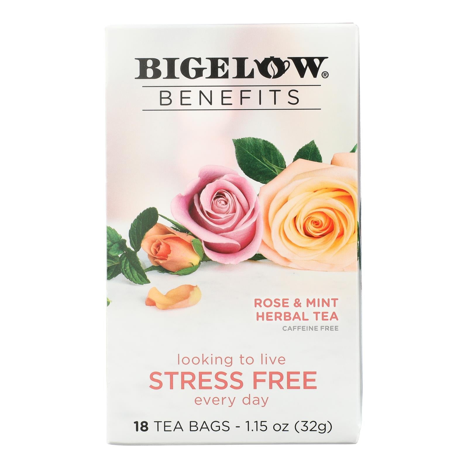 Bigelow Tea Rose & Mint Tea - Pack of 6 (18 Bags Each) - Refreshing Herbal Blend