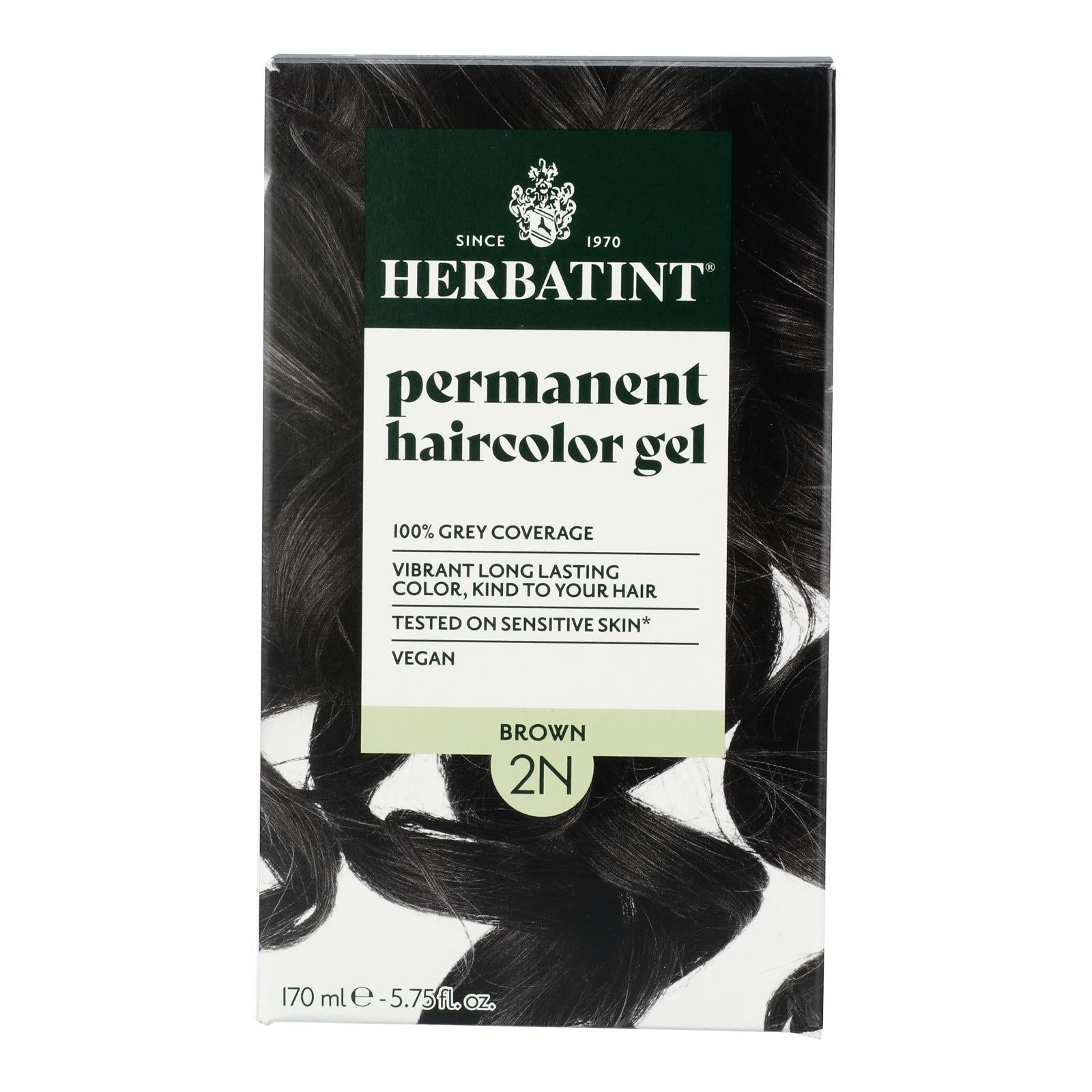 Herbatint 2N Brown Hair Color - Natural & Permanent - 5.75 fl oz