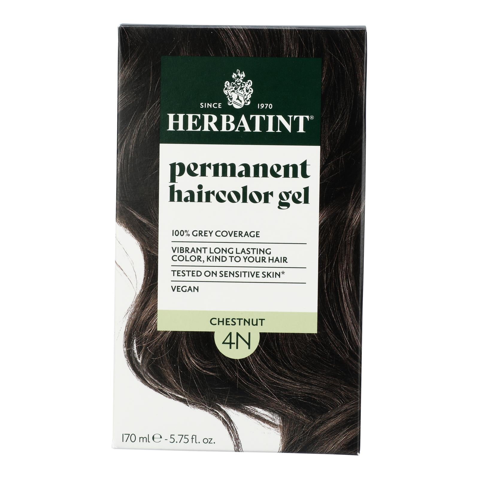 Herbatint Hair Color 4N Chestnut - Natural, Permanent Color -  5.75 fl oz