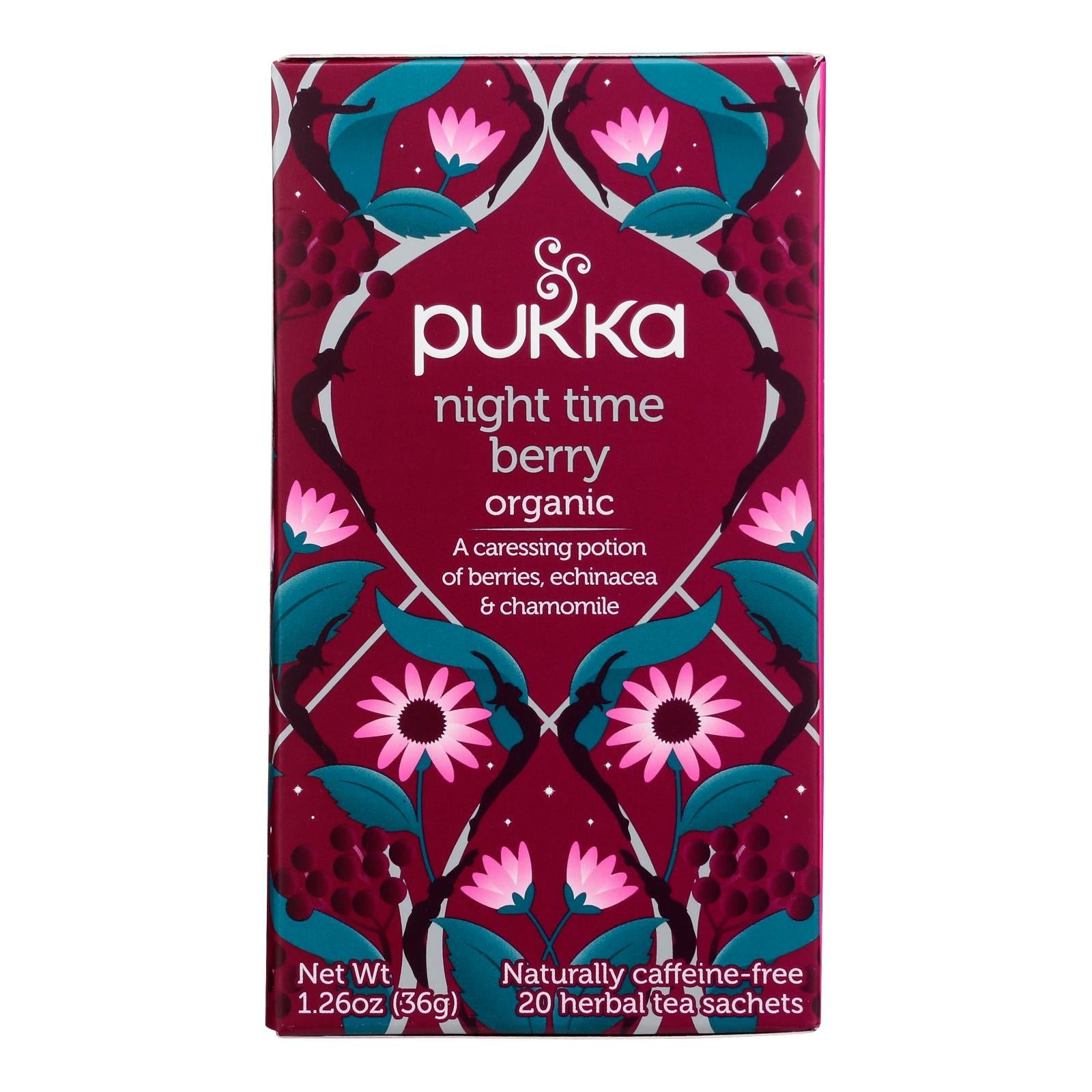 Pukka Night Time Berry Tea - 20 Bags - Calming Herbal Tea for Sleep