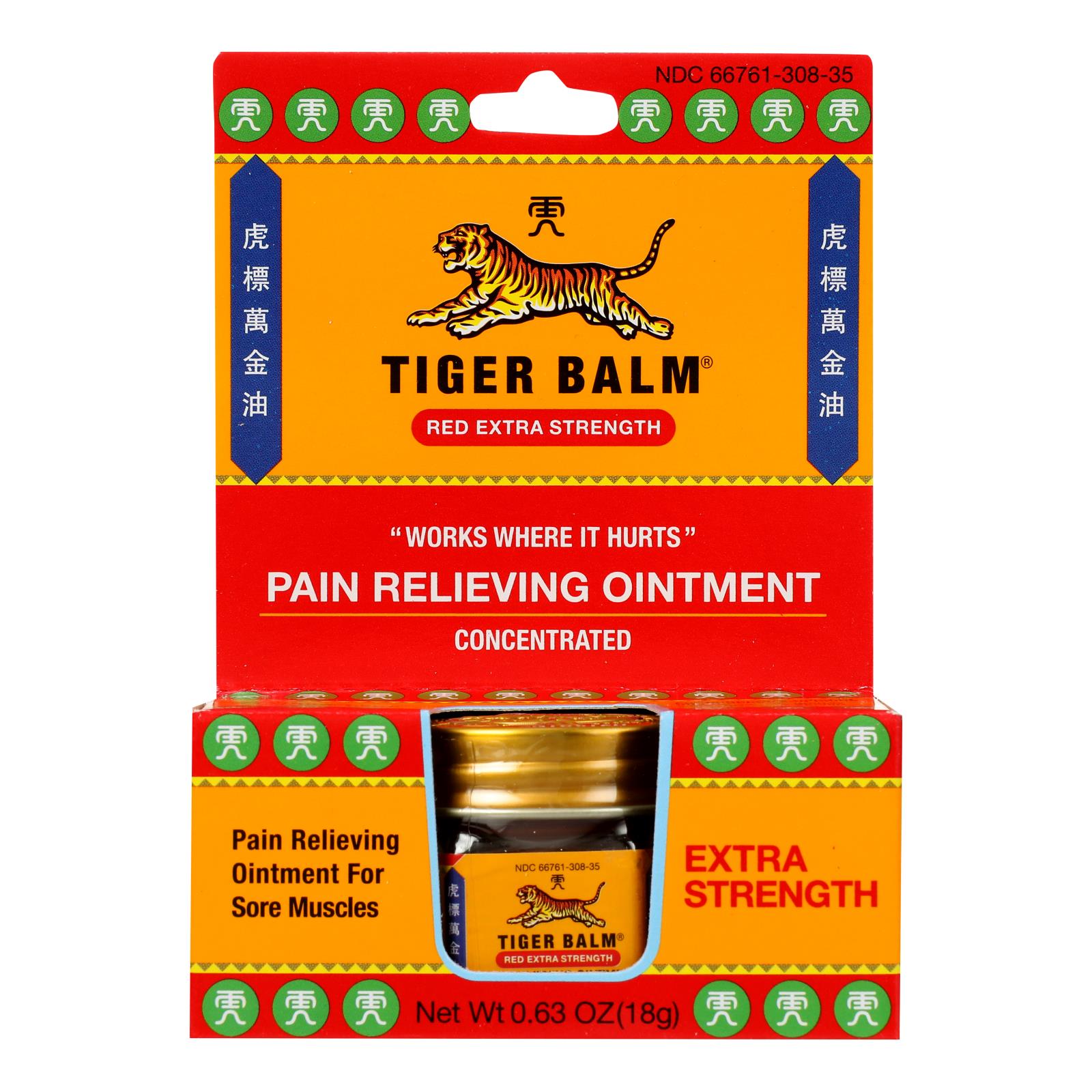 Tiger Balm Extra Strength Pain Relieving Ointment - .63 Oz - Topical Analgesic for Muscle & Joint Pain