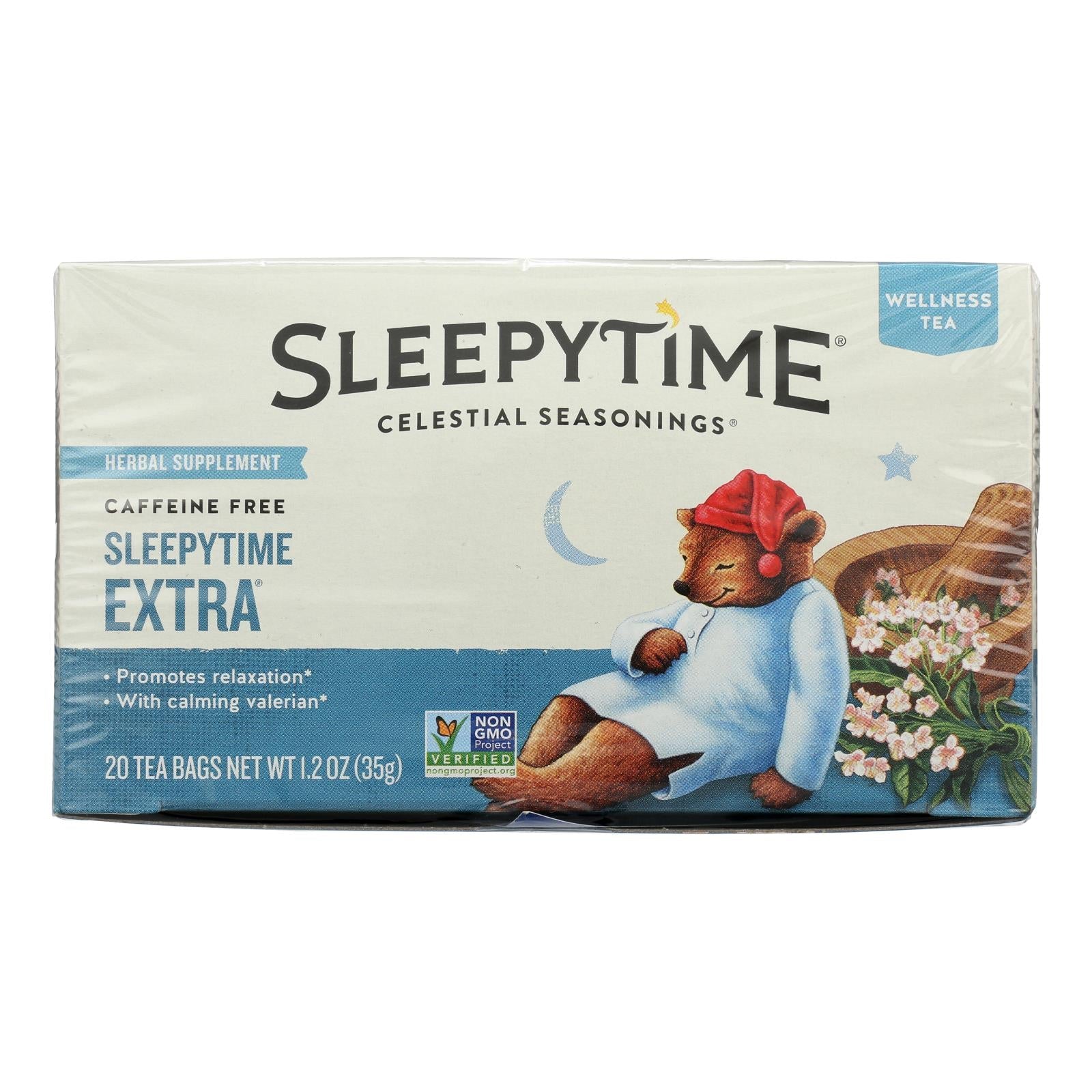 Celestial Seasonings Sleepytime Extra Tea, Caffeine Free, 20 Bags - Herbal Sleep Aid