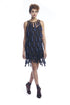 Flapper Chic Tassel Dress in Black + Sapphire