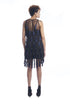 Flapper Chic Tassel Dress in Black + Sapphire
