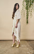 Hand Beaded Cherry Blossom Maxi Wrap in Ivory + Antique Gold