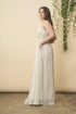 Floral Embroidered Wedding Dress in Cream + Silver