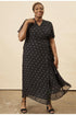Baby Cacti Butterfly Sleeve Maxi Dress in Black + Cream