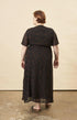 Poppy Flower Butterfly Sleeve Maxi Dress in Black + Copper
