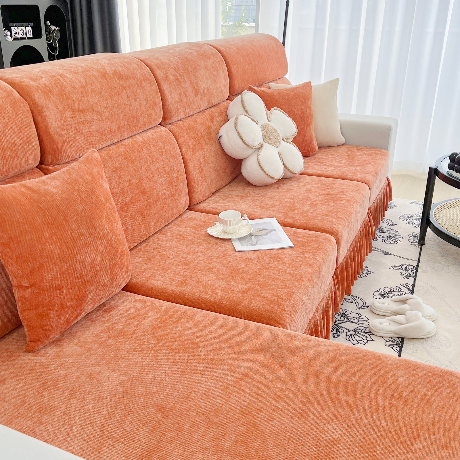 Universal Elastic Skirt Sofa Slipcover, Stretch Sofa Cushion Cover For Bedroom Office Living Room