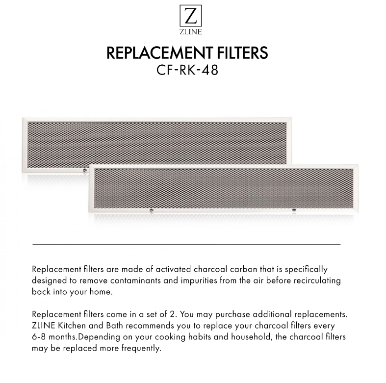 ZLINE Charcoal Filters (Set-2)-48