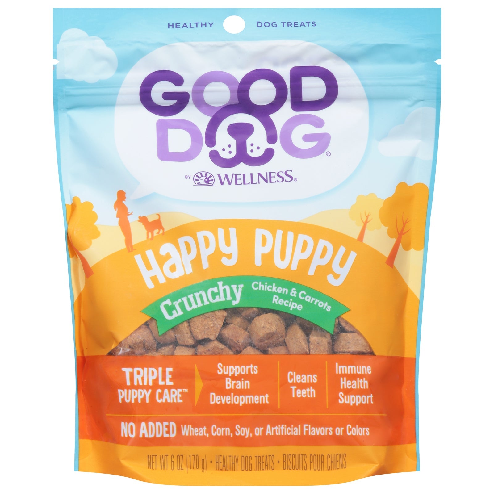 Wellness Crunchy Chickpea Carrot Dog Treats - 6 oz Bags (6 Count)