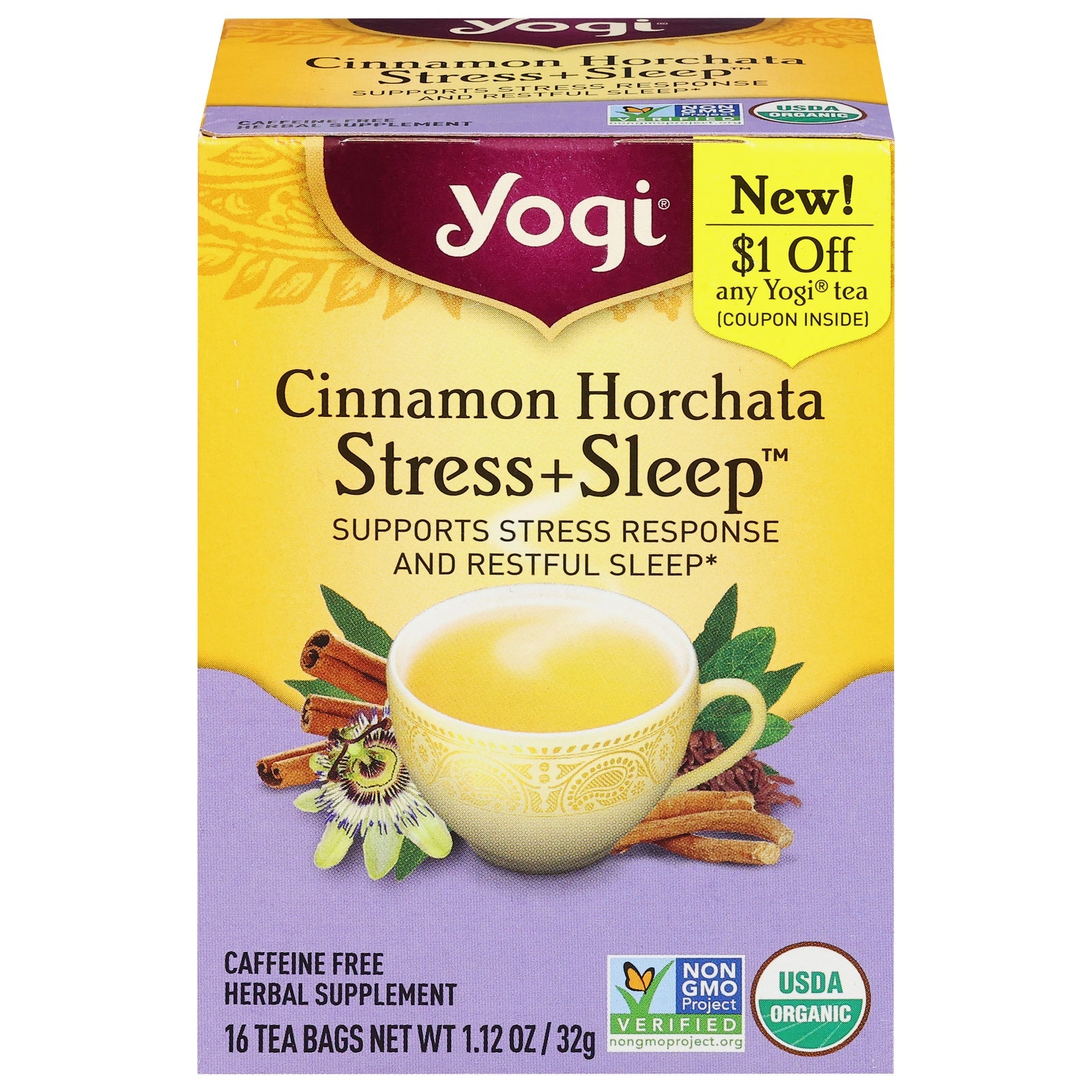 Yogi Tea Cinnamon Horchata - 6 Pack of 16 Bags - Organic Herbal Tea