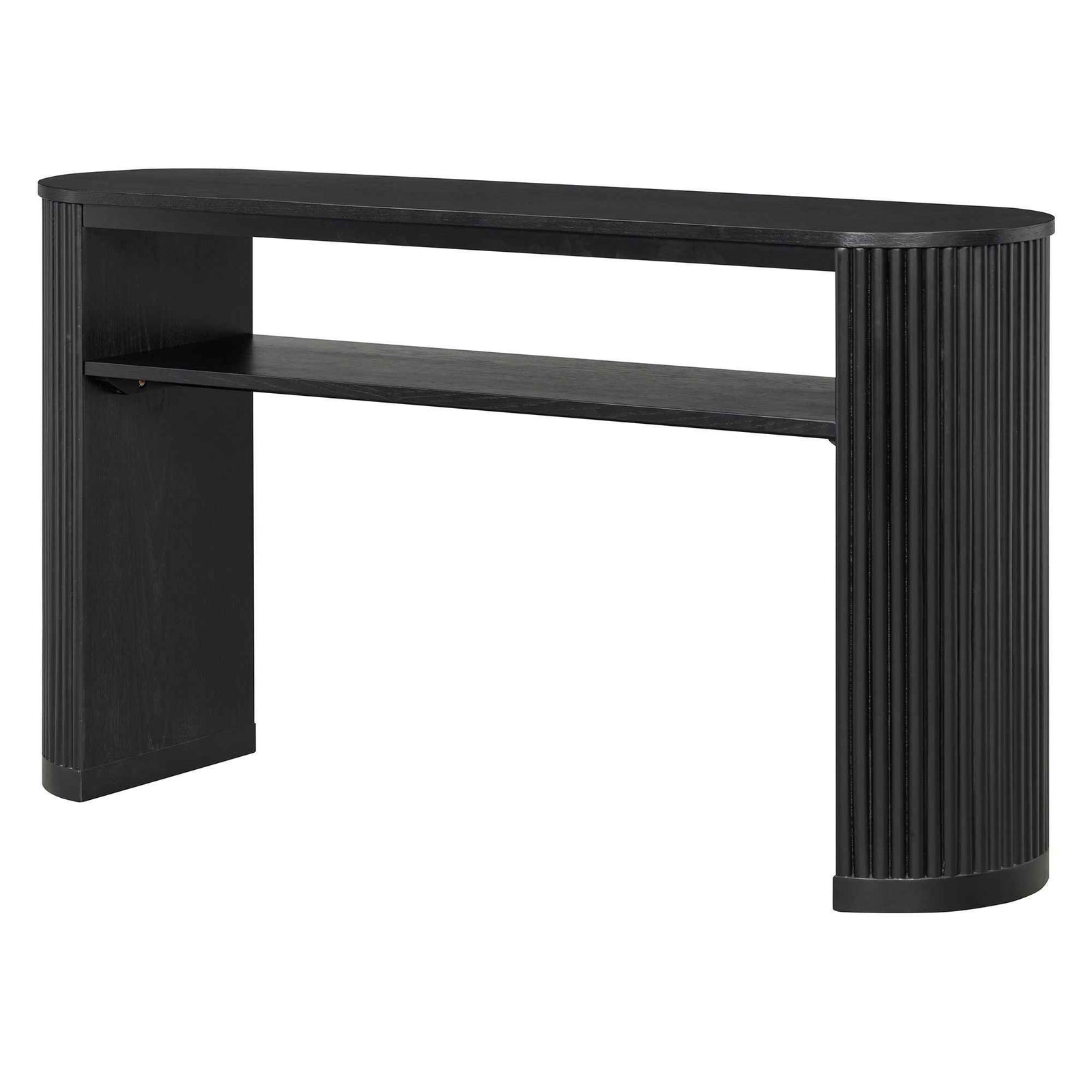 Console Table With Fluted Legs, Open Shelf