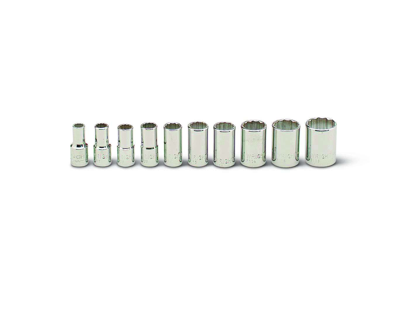 Wright Tool 12 Point Socket Set 10 Piece 1/4