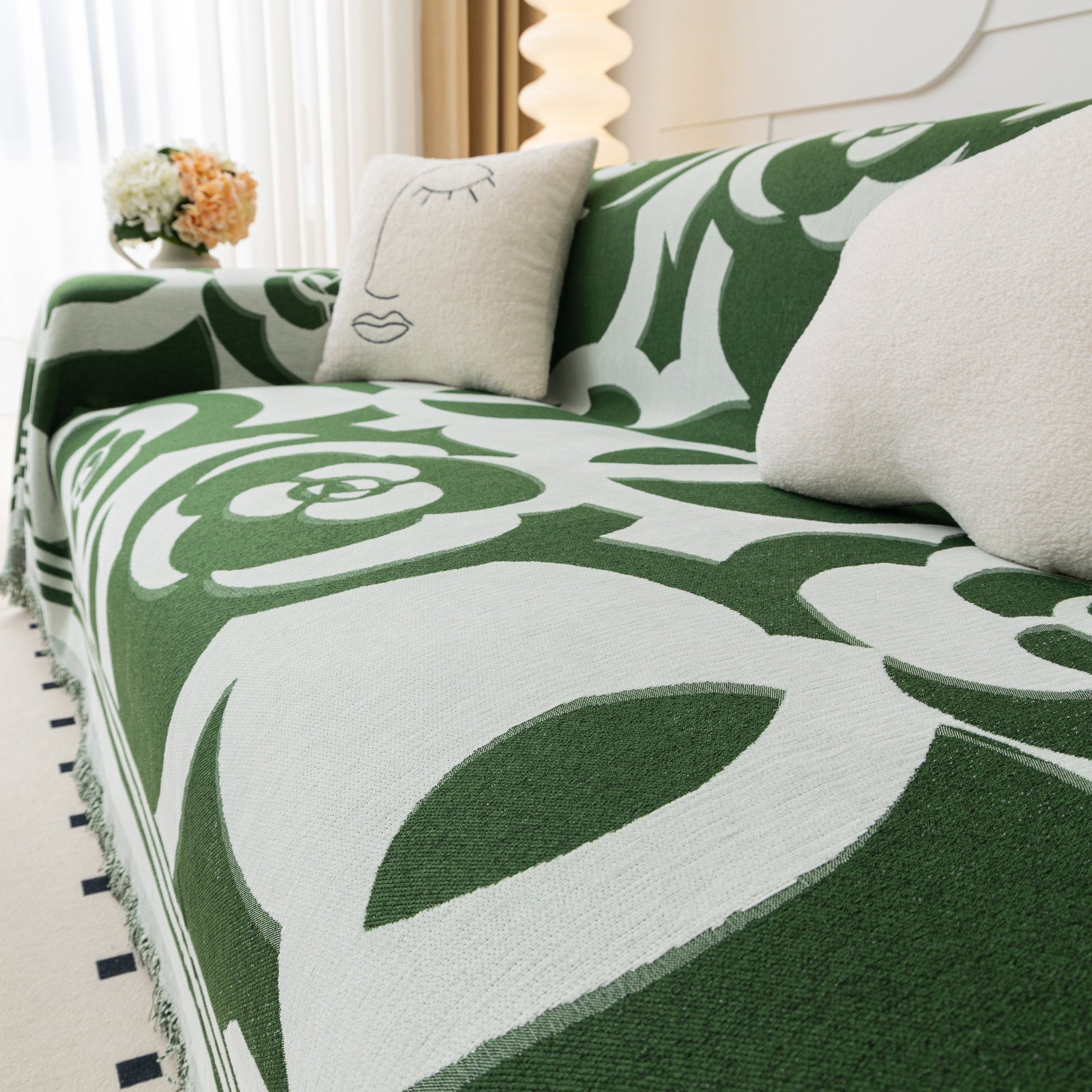 Chenille Sofa Cover Blanket, Couch Cover Blanket Throws for Couches Living Room Furniture Throw Covers
