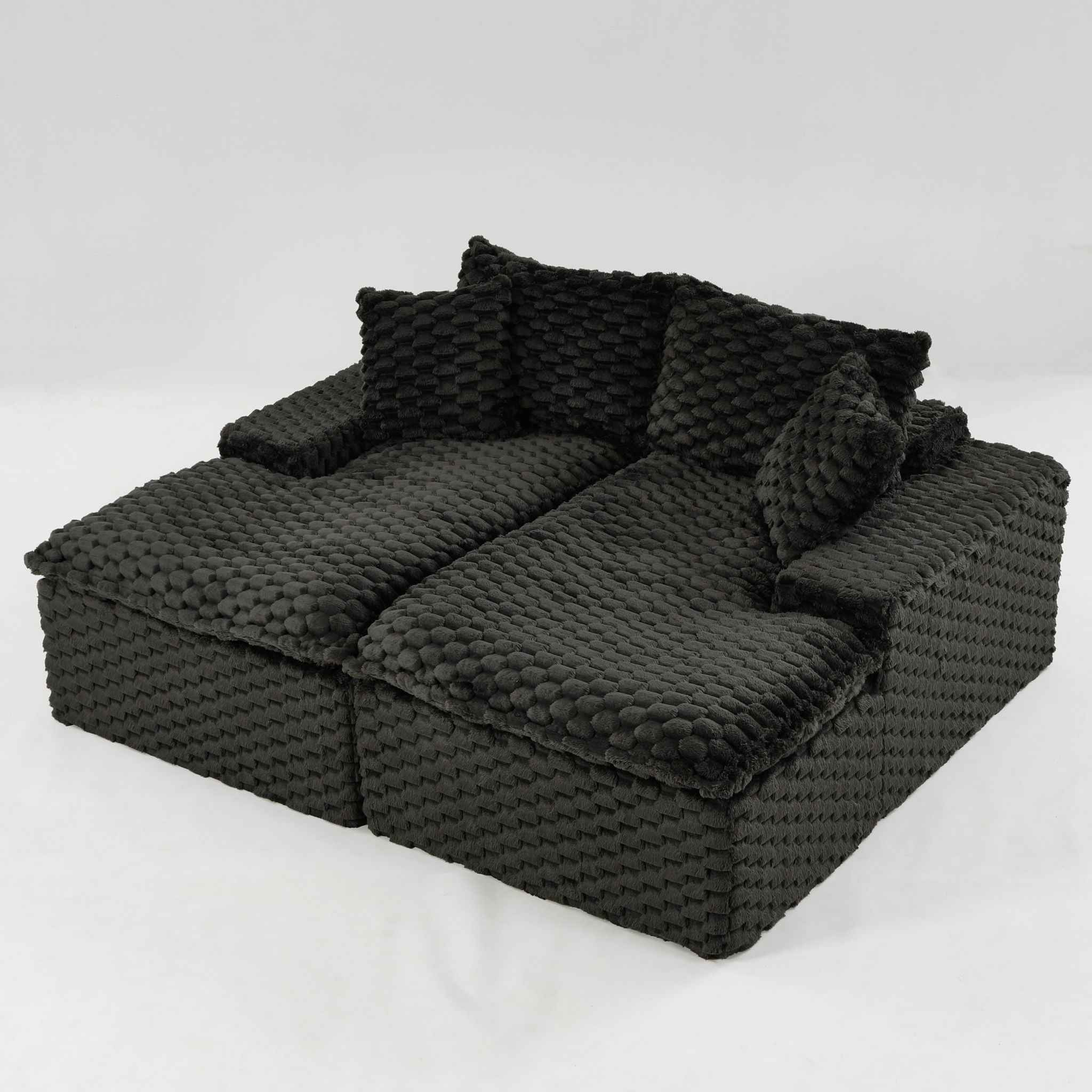 Double Chaise Lounge With Full Compressed Sponge