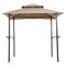 Outdoor Grill Gazebo With Double Tier Soft Top Canopy, Steel Frame, Bar Counters & Hook
