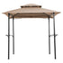 Outdoor Grill Gazebo With Double Tier Soft Top Canopy, Steel Frame, Bar Counters & Hook