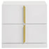 Ines 2-drawer Nightstand Bedside Table White High Gloss