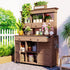 65.7" Garden Potting Bench Table with Hutch & Storage - Fir Wood