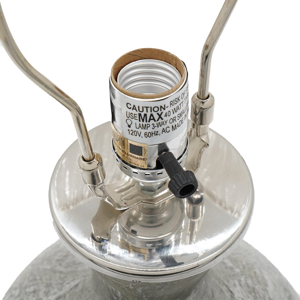 Hand-Finished Mercury Glass Table Lamp with Linen Shade - Silver