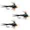 3 Pack Bead Head Zebra Copper John Nymph Fly Fishing Flies - Hook Size 14