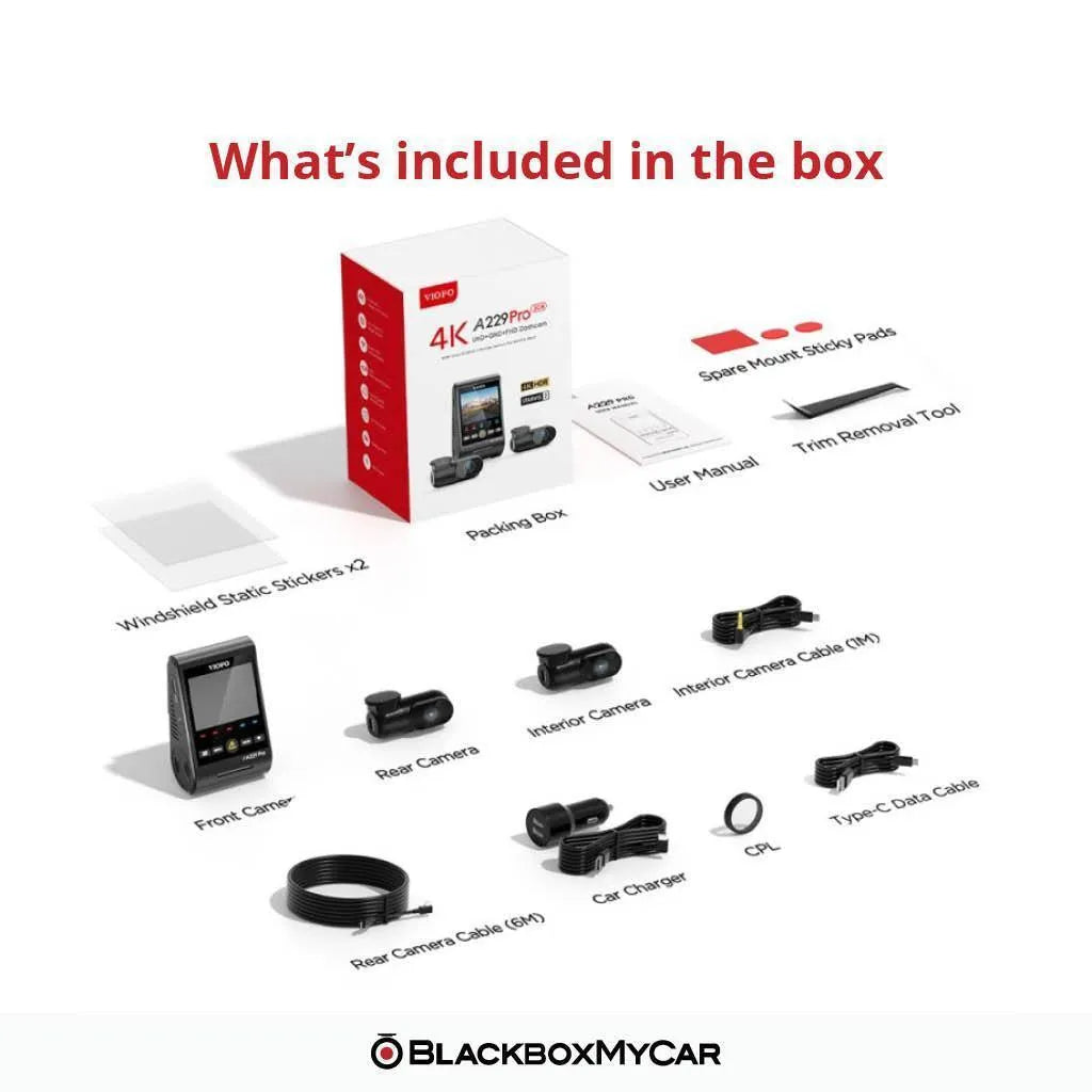 VIOFO A229 Pro 4K UHD 3-Channel Dash Cam