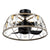 23" Modern Satin Nickel DC Motor Downrod Mount Reversible Fandelier Ceiling Fan with Lighting and Remote Control