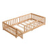 Solid Floor Bed With Door And Fence For Children