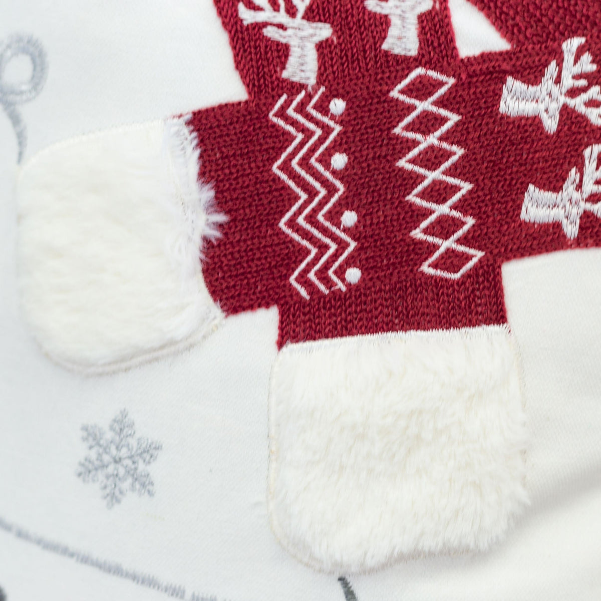 Let It Snow Christmas Throw Pillow with Embroidery - Cotton