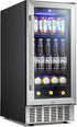 24 Inch Metal Shelves Built-in Wine Fridges Cooler Beverage Refrigerator