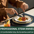 24 Piece Black Stainless Steel Cutlery Set for 4 with Steak Knives