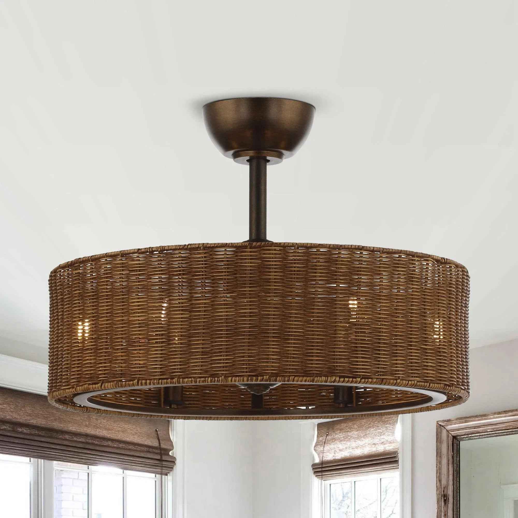 24" Farmhouse DC Motor Ceiling Fan with Lighting and Remote Control