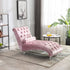 Chaise Lounge Indoor, Button Tufted Upholstered Chaise Lounge Chair With Pillow