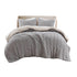 3 Pieces Full/Queen Cable Knit Chenille Comforter Set Gray