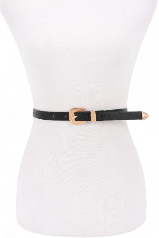 3 In 1 Faux Leather Skinnny Belt Set