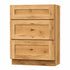 24 Inch Hickory Shaker Three Drawer Vanity Base Cabinet