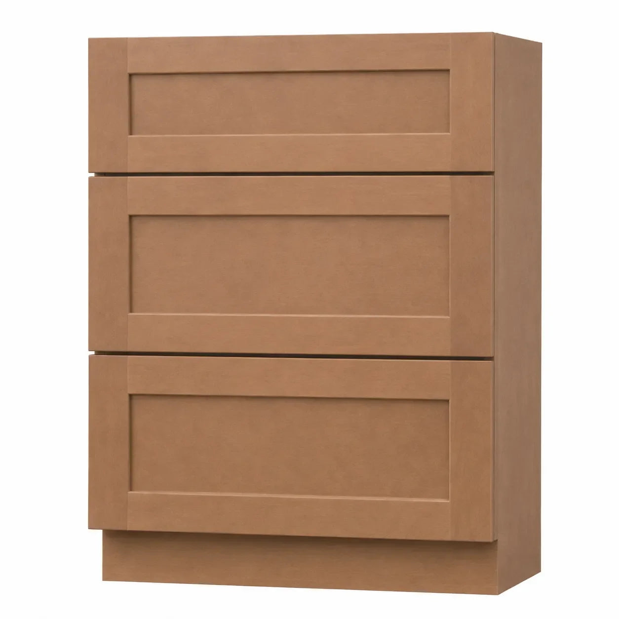 24 Inch Toffee Shaker Three Drawer Vanity Base Cabinet