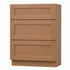 24 Inch Toffee Shaker Three Drawer Vanity Base Cabinet