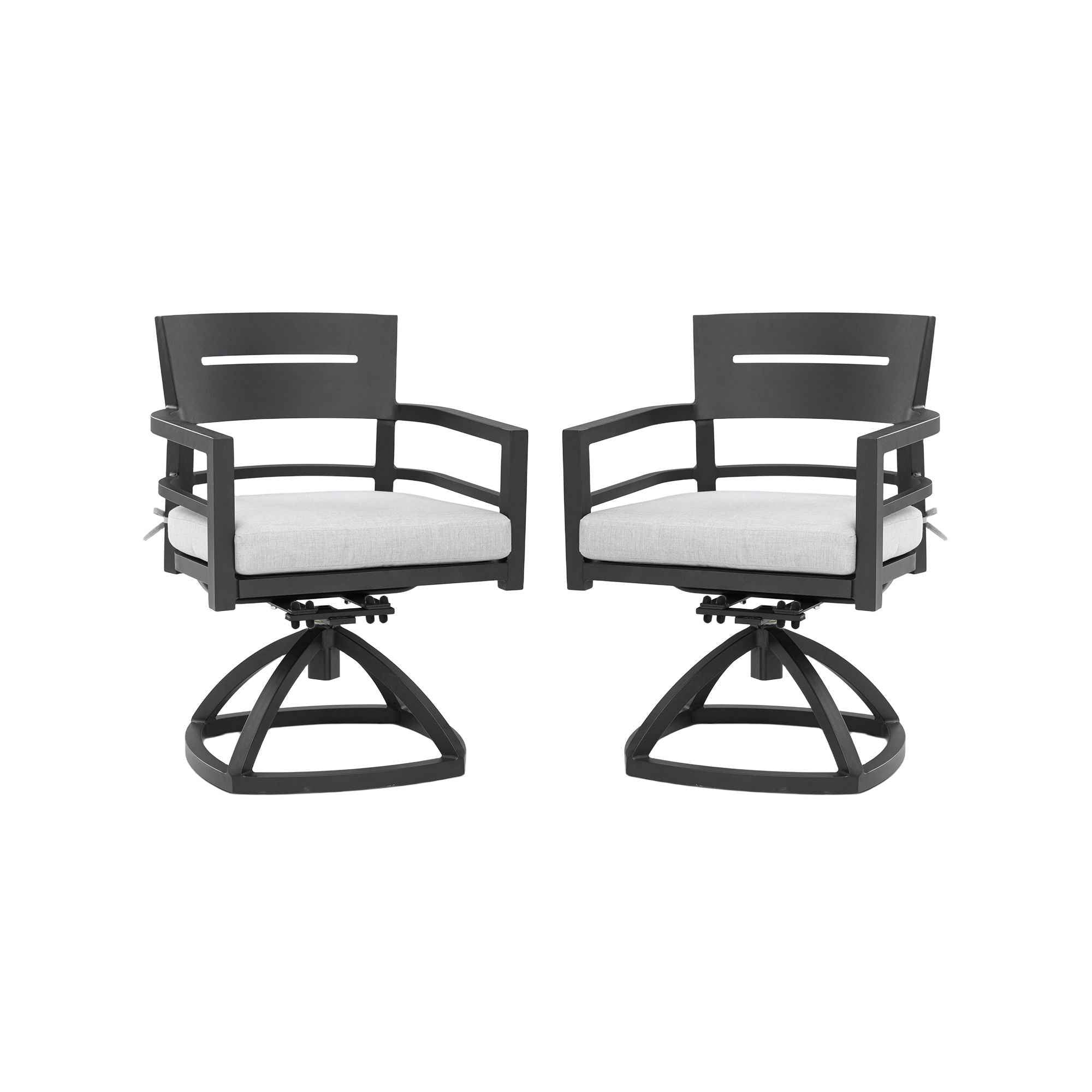 Outdoor Patio Swivel Rocker With Outdoor Grade Sunbrella Fabric Cushions (Set of 2) - Ember Black