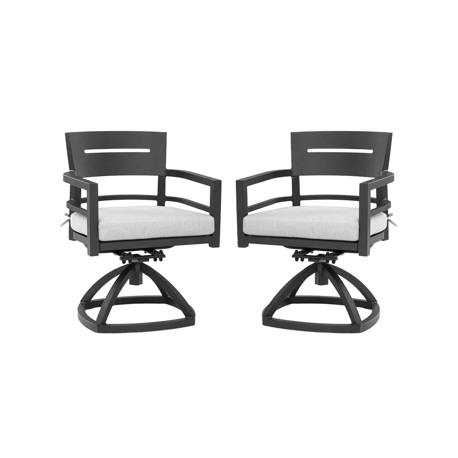Outdoor Patio Swivel Rocker With Outdoor Grade Sunbrella Fabric Cushions (Set of 2) - Ember Black