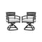Outdoor Patio Swivel Rocker With Outdoor Grade Sunbrella Fabric Cushions (Set of 2) - Ember Black