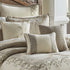 Ivory Damask Jacquard Comforter Ensemble with Embroidered Border - 9-Piece Set